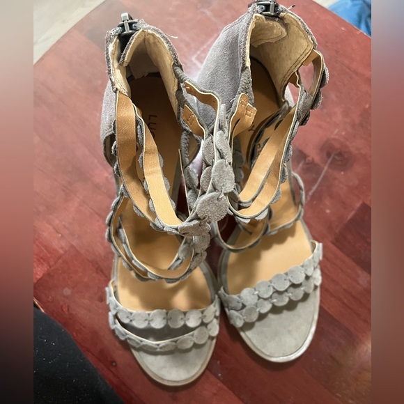Lucky Brand LP Lameer Gray & Tan Platform Sandals, Size 8.5M - Picture 4 of 13
